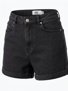 Refuge Black Mom Jean Shorts